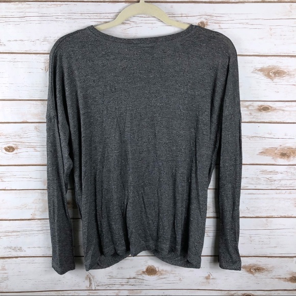 Bobeau gray mingled twist front soft 3/4 sleeve - Picture 6 of 8